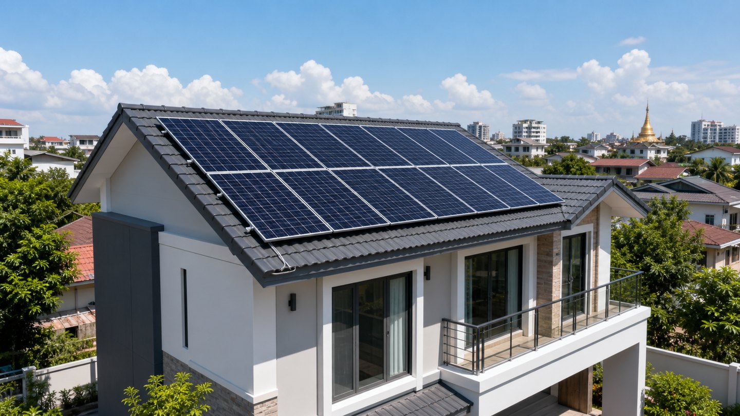 Residential rooftop solar installation