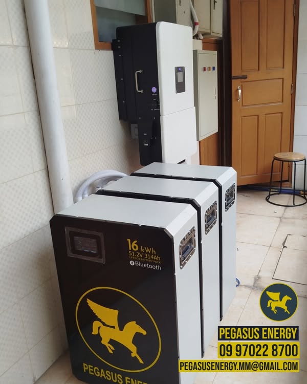 Energy backup project for a private school on Malarmyaing Road in Kamaryut Township
