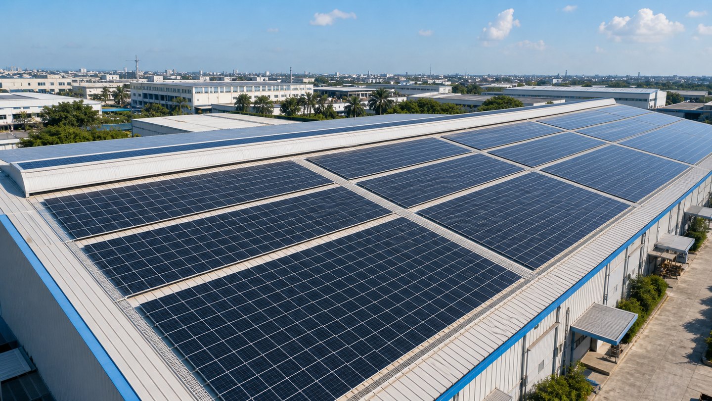 Commercial and industrial rooftop solar array