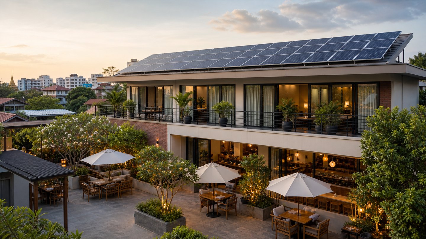 Solar power for hotels cafes and restaurants