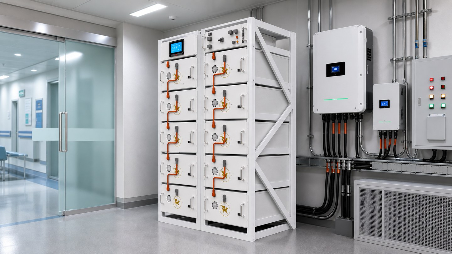 Indoor PE-LFPHV-260 battery backup system for a clinic or hospital